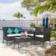 Costway 4PCS Patio Rattan Furniture Set Cushioned Sofa Coffee