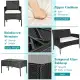 Costway 4PCS Patio Rattan Furniture Set Cushioned Sofa Coffee