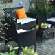 Costway 4PCS Patio Rattan Furniture Set Cushioned Sofa Coffee
