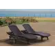 Keter Pacific Chaise Sun Lounger and Side Table Set, Resin