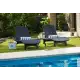 Keter Pacific Chaise Sun Lounger and Side Table Set, Resin