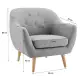 DukeLiving Nelly Upholstered Armchair (Light Grey)