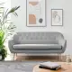 DukeLiving Nelly 3 Seater Upholstered Sofa (Light Grey)