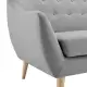 DukeLiving Nelly 3 Seater Upholstered Sofa (Light Grey)