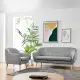 DukeLiving Nelly 3 Seater Upholstered Sofa (Light Grey)