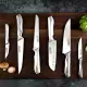 KlevaCut® Master Series 6pc Knife Set, Sharpener, Knife Block!