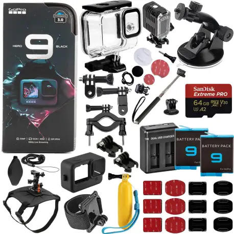GoPro HERO9 (Hero 9) Black with Deluxe Outdoor Bundle