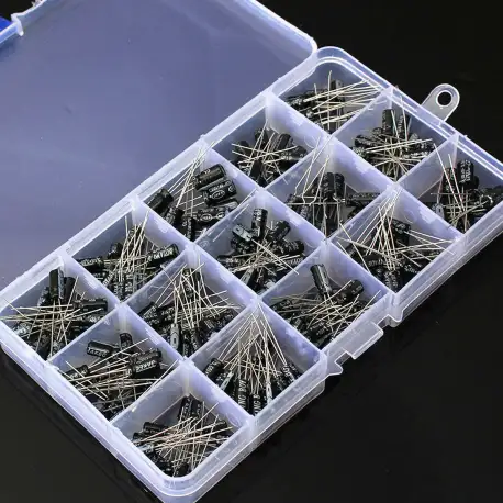 200pcs 0.1-220uF 15 Value Electrolytic Capacitor Assortment Box