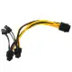 5Pcs PCI-E 6-pin To 2x 6+2-pin Power Splitter Cable PCIE PCI