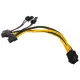 5Pcs PCI-E 6-pin To 2x 6+2-pin Power Splitter Cable PCIE PCI
