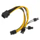 5Pcs PCI-E 6-pin To 2x 6+2-pin Power Splitter Cable PCIE PCI