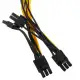 5Pcs PCI-E 6-pin To 2x 6+2-pin Power Splitter Cable PCIE PCI