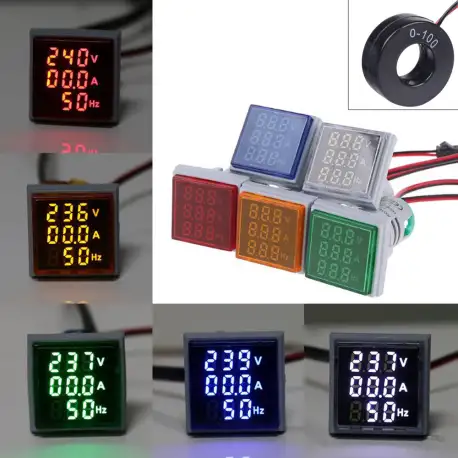Geekcreit® 3 in 1 AC 60-500V 100A Square LED Digital Voltmeter