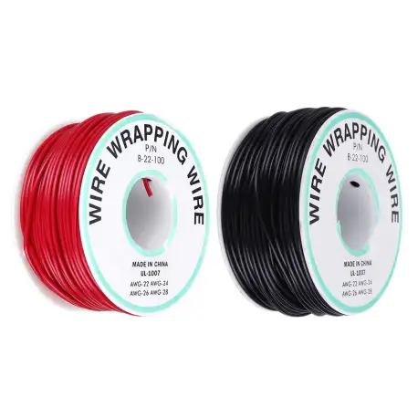 30M 22AWG Black/Red UL 1007 Cable Line PCB Wire Tinned Copper