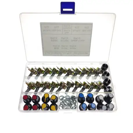 20PCS Single Potentiometer B5k/10k/20k/50k/100k Black White
