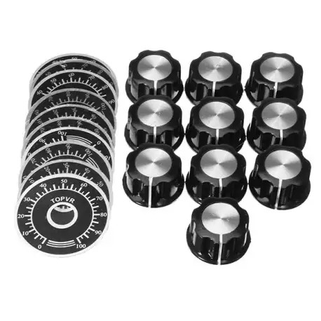 10 Sets MF-A03 Bakelite Potentiometer Knob Cap Hat + 0-100