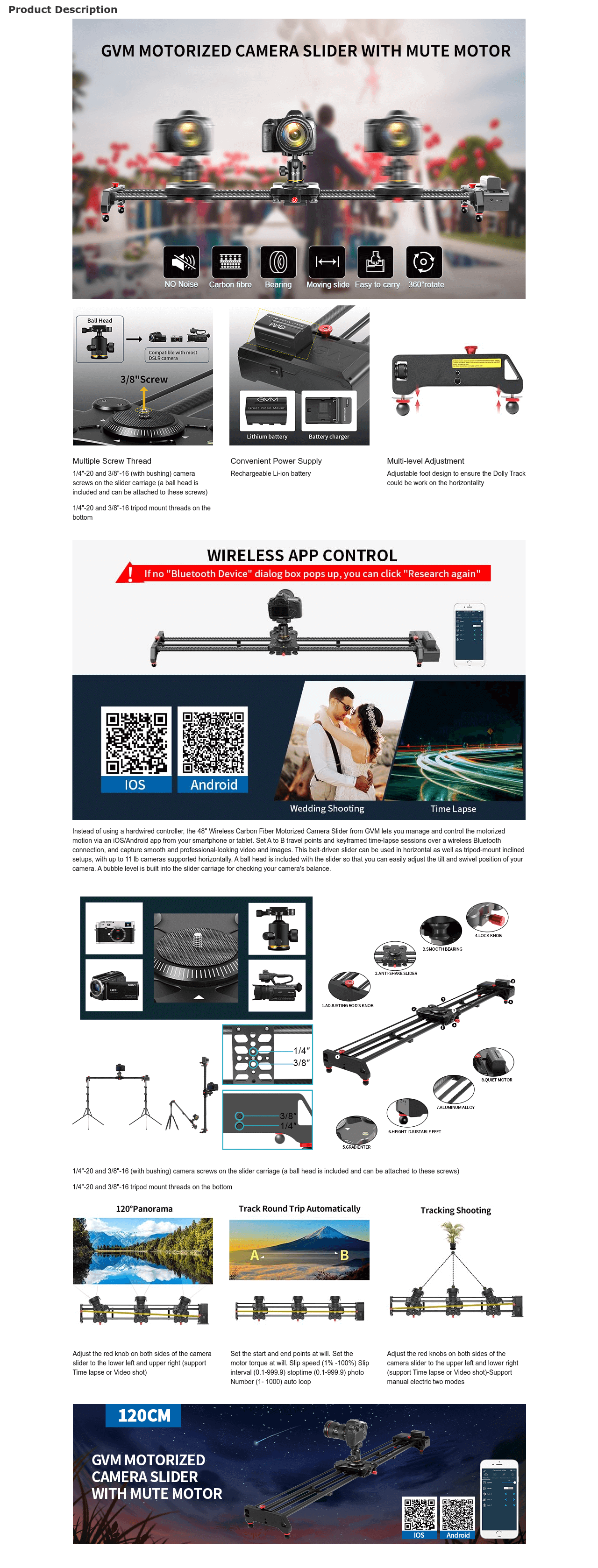 GVM 48 Inch Motorized Camera Dolly